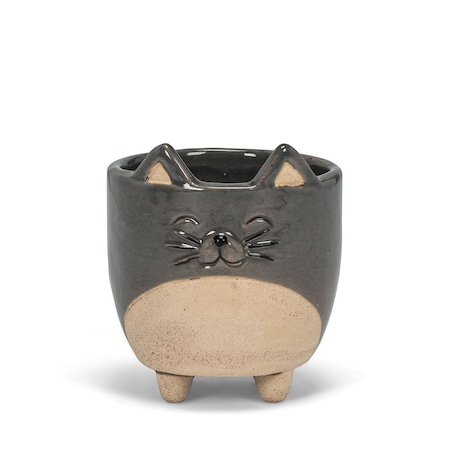Abbott Collection 3 in. Cat on Legs Planter, Grey - Small AB-27-CRITTER-829-SM